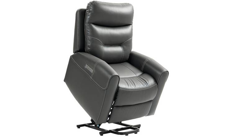 HOMCOM Faux Leather Power Lift Recliner Chair for Elderly - Charcoal Grey