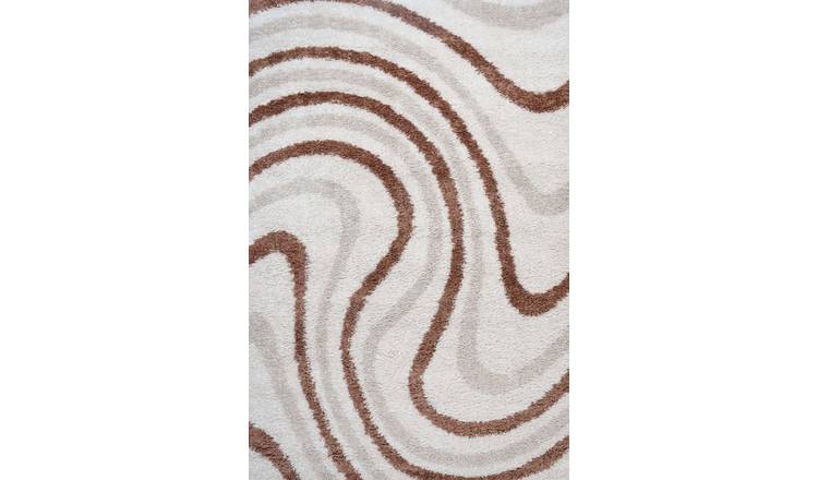 The Rugs Terracotta Moodi Wavy Shaggy Rug - 160 x 230cm