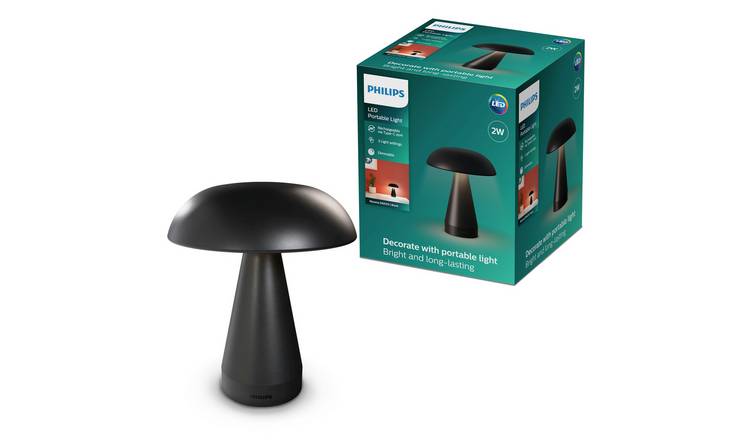 Philips Mycena LED Rechargeable Table Lamp - Black