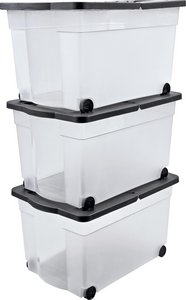 Argos Home Set Of 3 65L Lidded Wheeled Plastic Storage Box Reviews