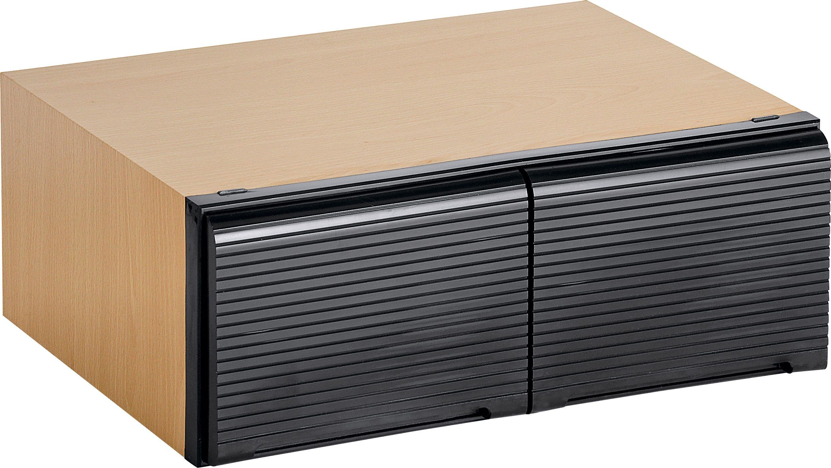 Argos Home Beech Effect & Black Stackable DVD Media Storage