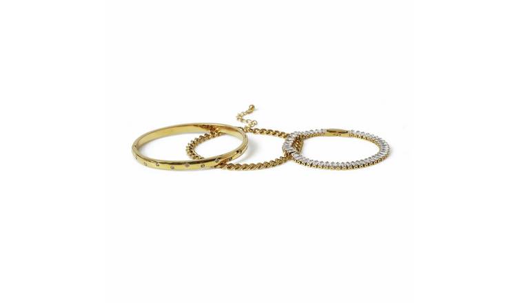 Liars & Lovers Gold Tone Crystal Bangle Stacking Set - Pack of 3