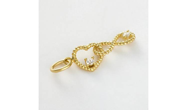 Revere Yellow Gold Plated 925 Sterling Silver Heart and Infinity Charm