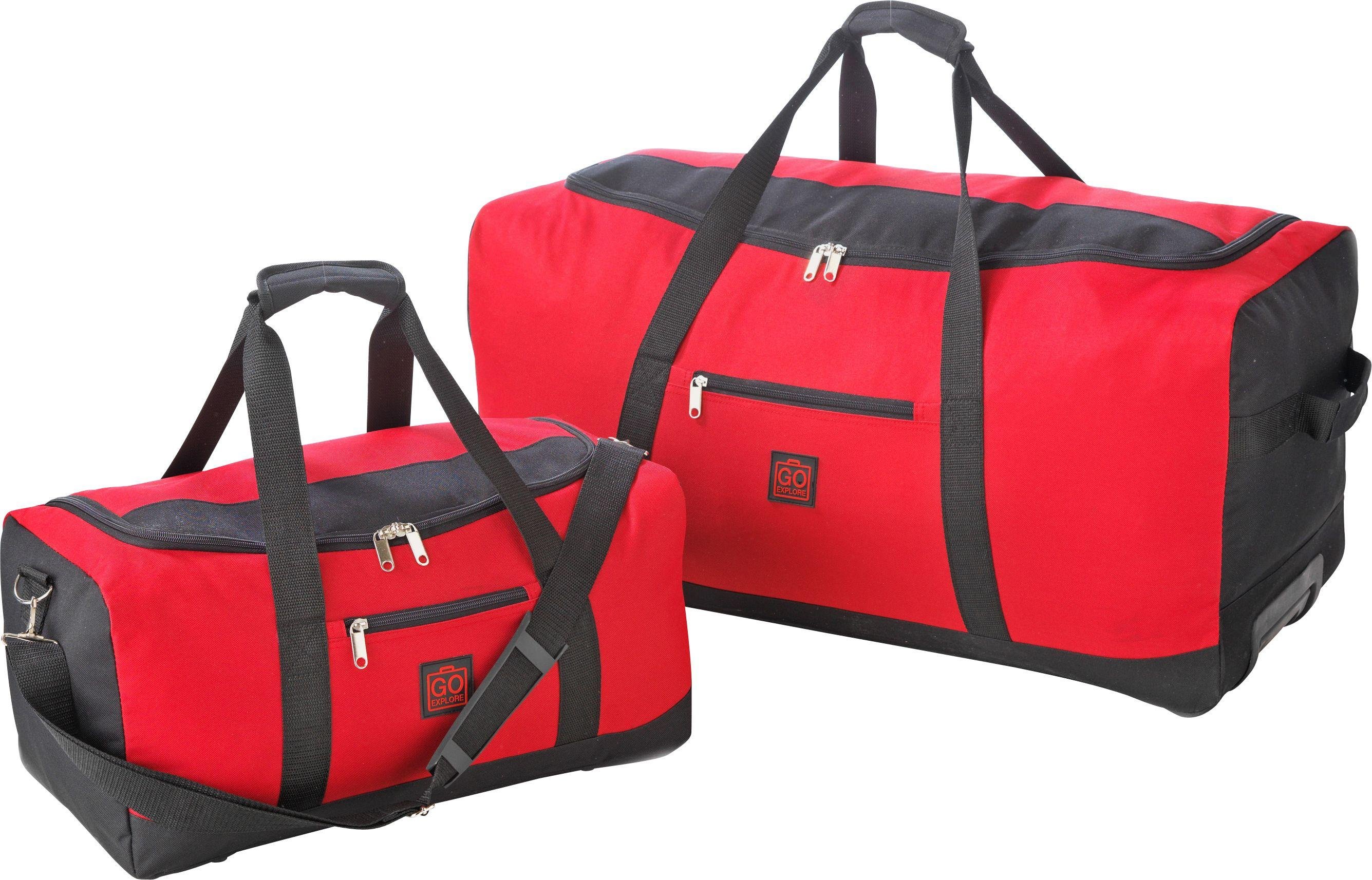 red holdall bags