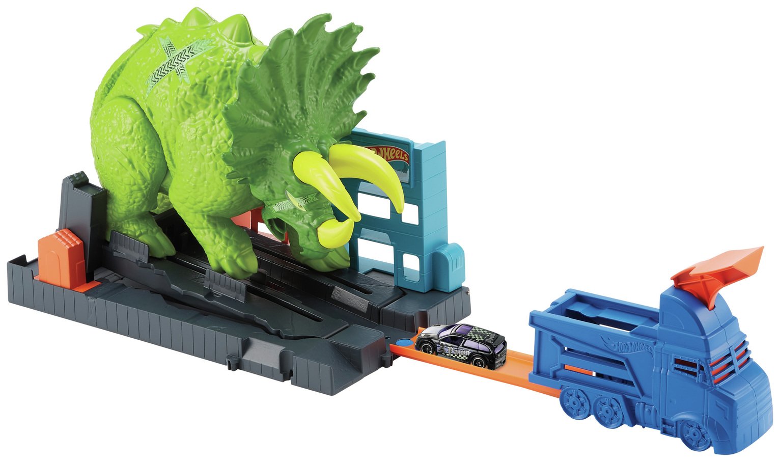 Hot Wheels Triceratops Playset with Launcher Vehicle