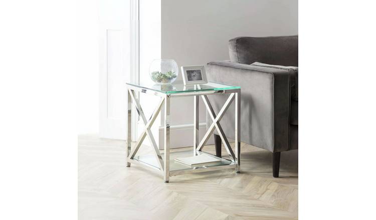 Julian Bowen Miami Side Lamp Table - Silver