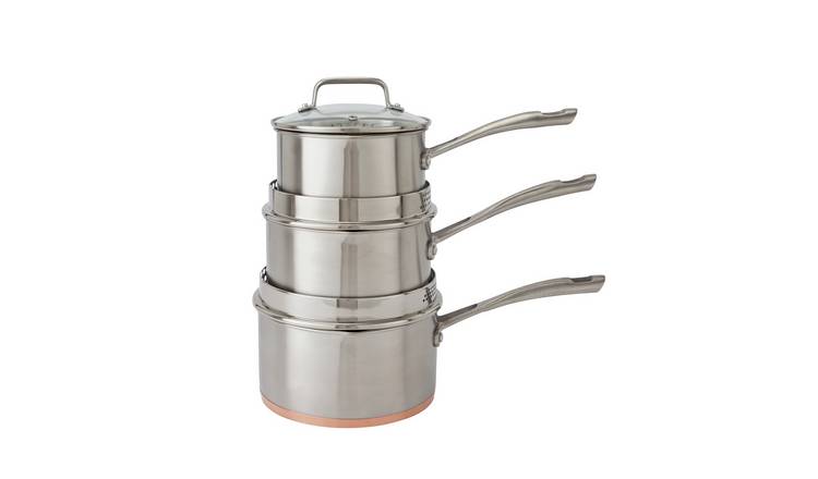 3 Piece Stainless Steel Copper Base Saucepan Set