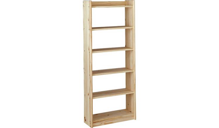 Argos Home Unfinished Solid Pine Narrow Shelving Unit