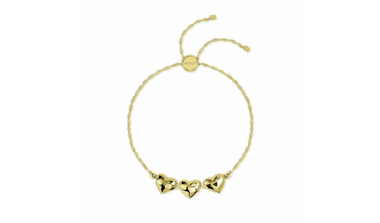 Radley 18ct Gold Plated Triple Hammered Heart Charm Bracelet