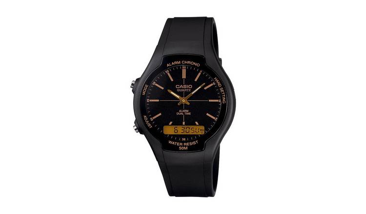 Buy Casio Men s Alarm And Black Resin Strap Watch Men s watches Argos