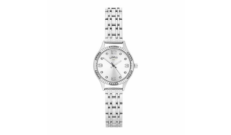 Limit Ladies Silver Sunray Dial Stainless Steel Silver Bracelet Watch