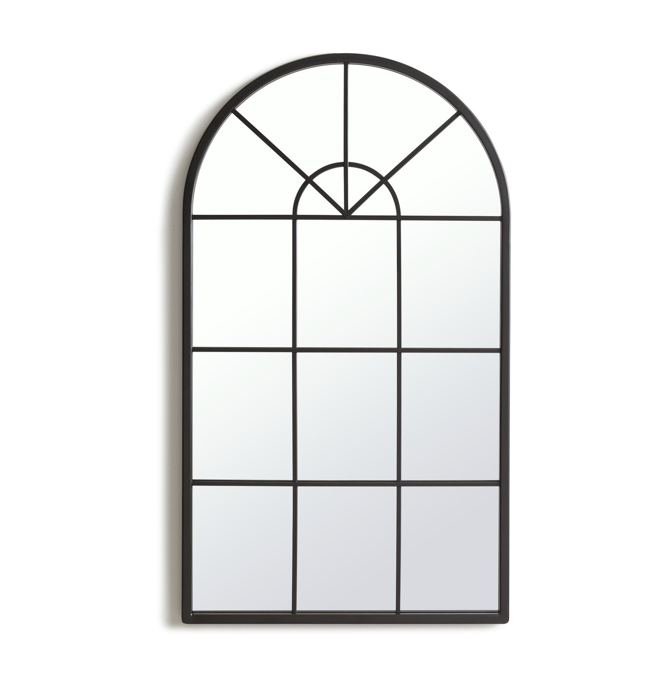 Habitat Arch Window Mirror - Black - 70x40cm