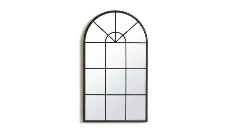 Habitat Arch Window Mirror - Black - 70x40cm