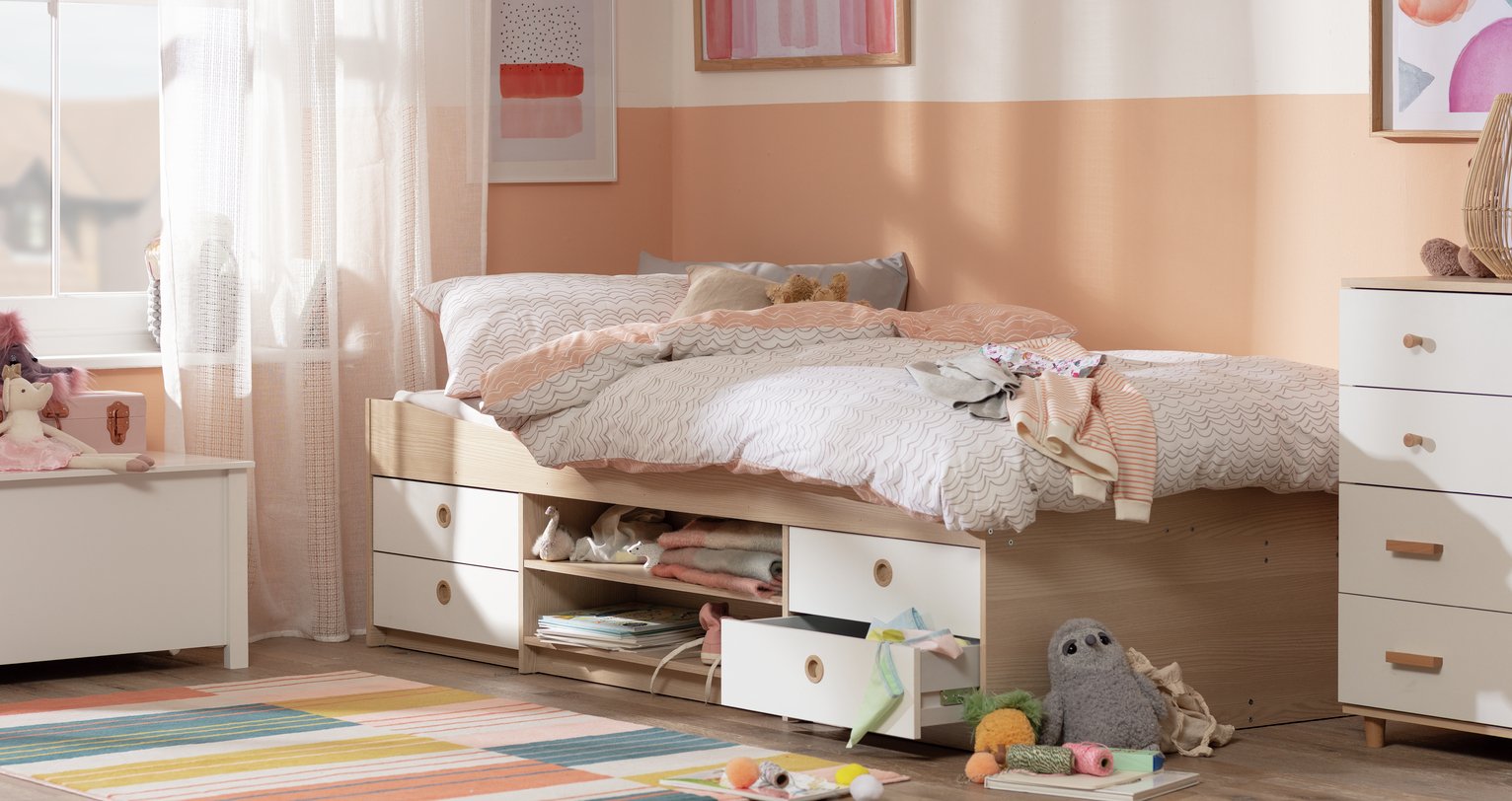 white cabin bed argos