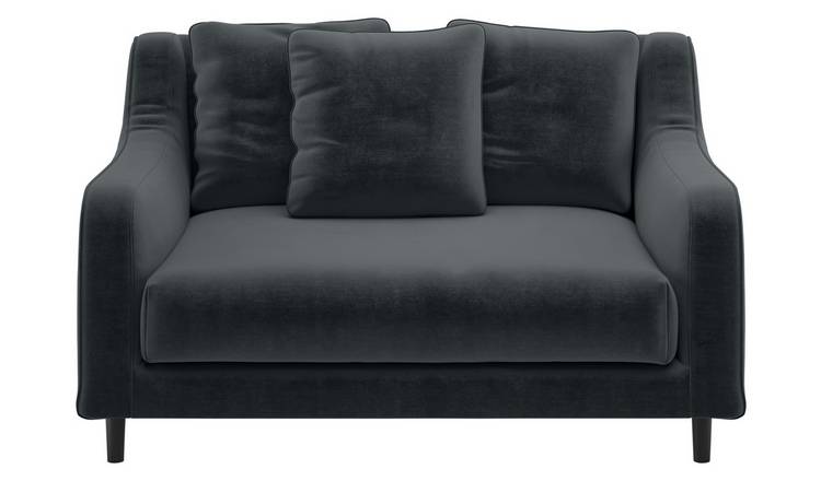 Buy Habitat Swift Velvet Cuddle Chair Dark Grey Sofas Habitat