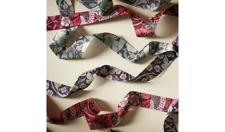 Habitat x Morris & Co. Printed Ribbons Christmas Decoration - Pack of 3