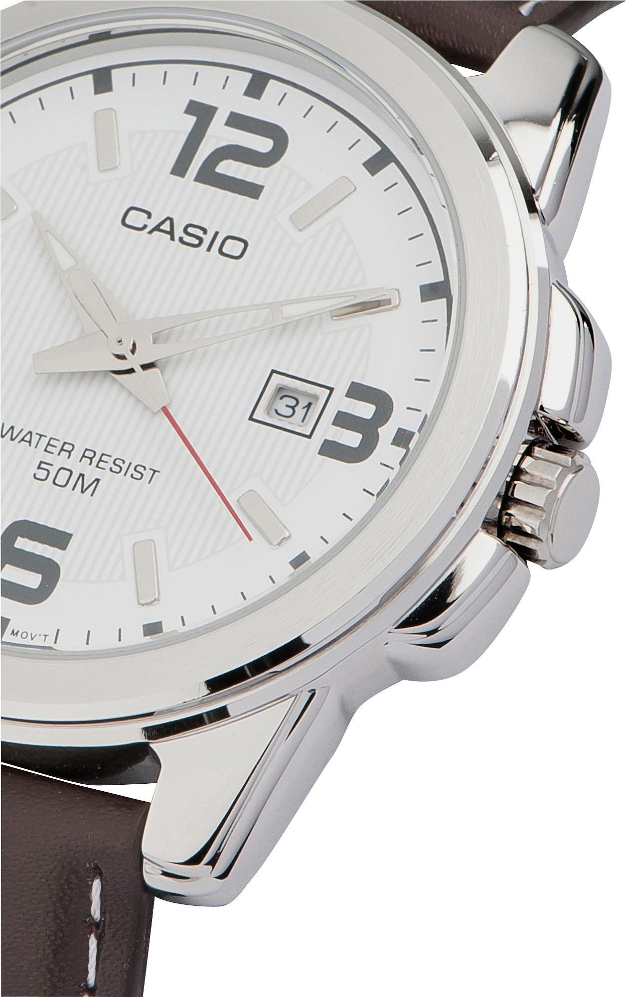 Casio Men's Brown Genuine Leather Strap Watch Reviews