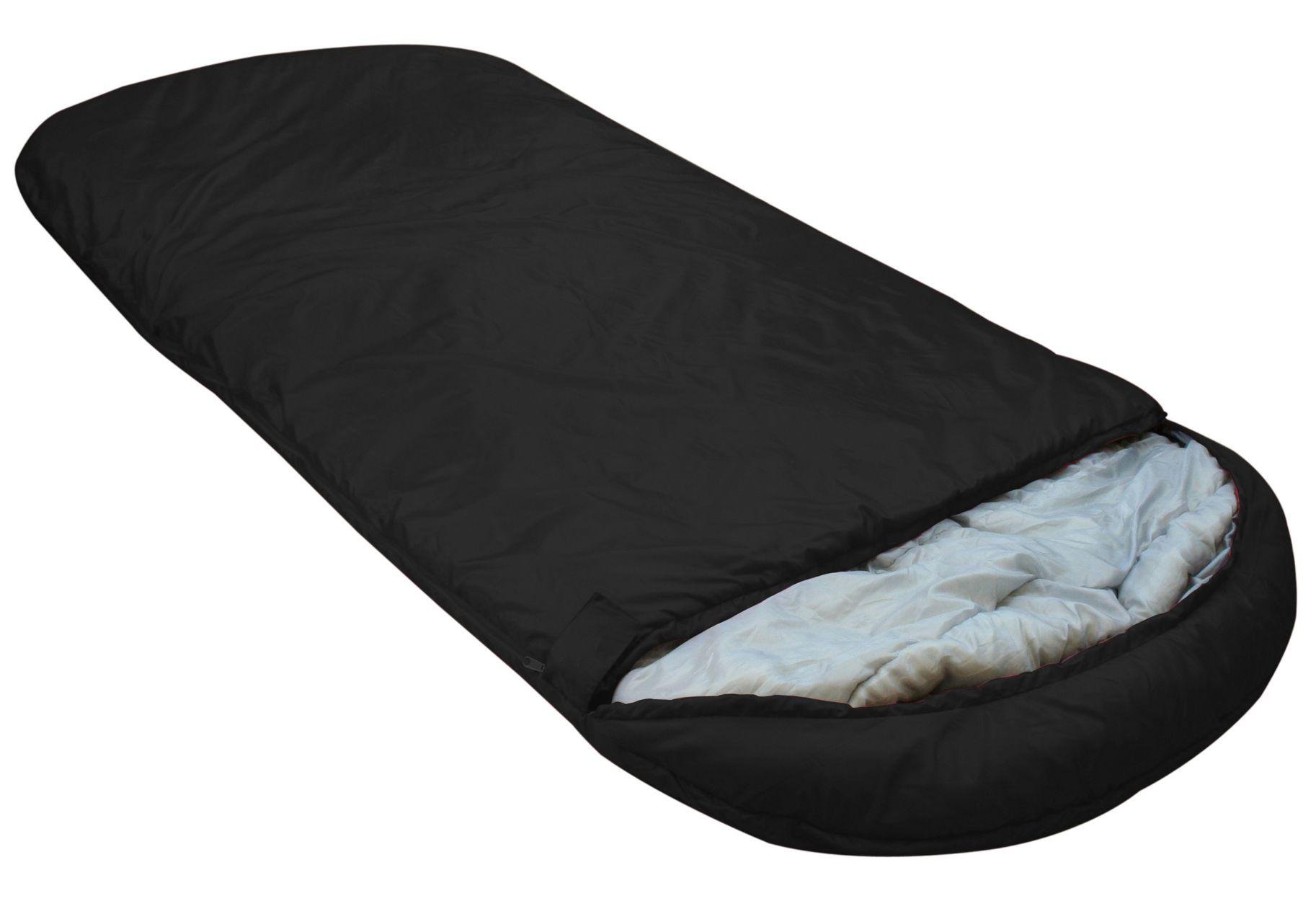 Highlander Single Big Sleep Cowl 250GSM Sleeping Bag - Black