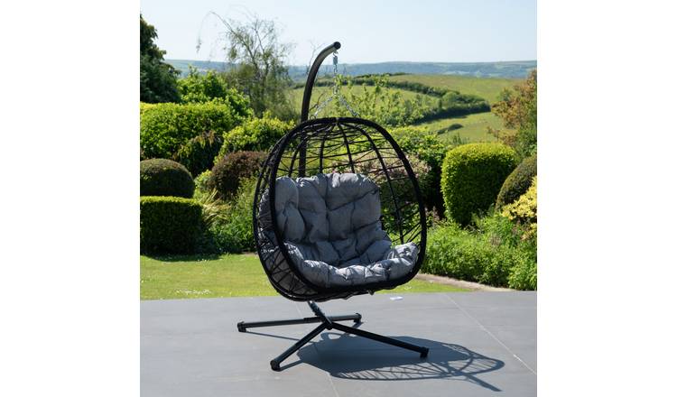 Artemis Home Hebden Garden Hanging Egg Chair - Dark Grey