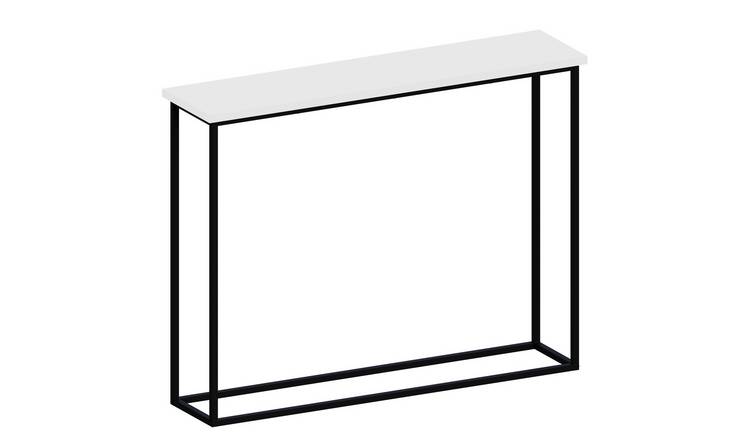Vida Designs Console Table With Metal Leg - White & Black