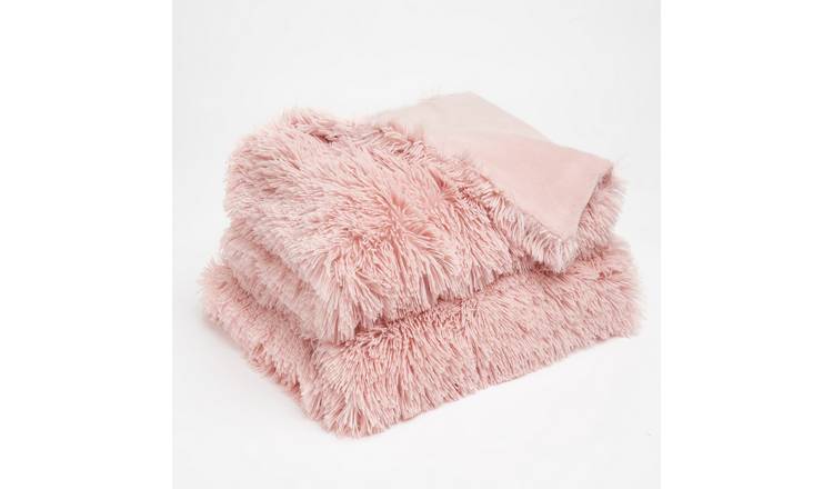 OHS Fluffy Blanket Throw 150 x 200cm - Blush