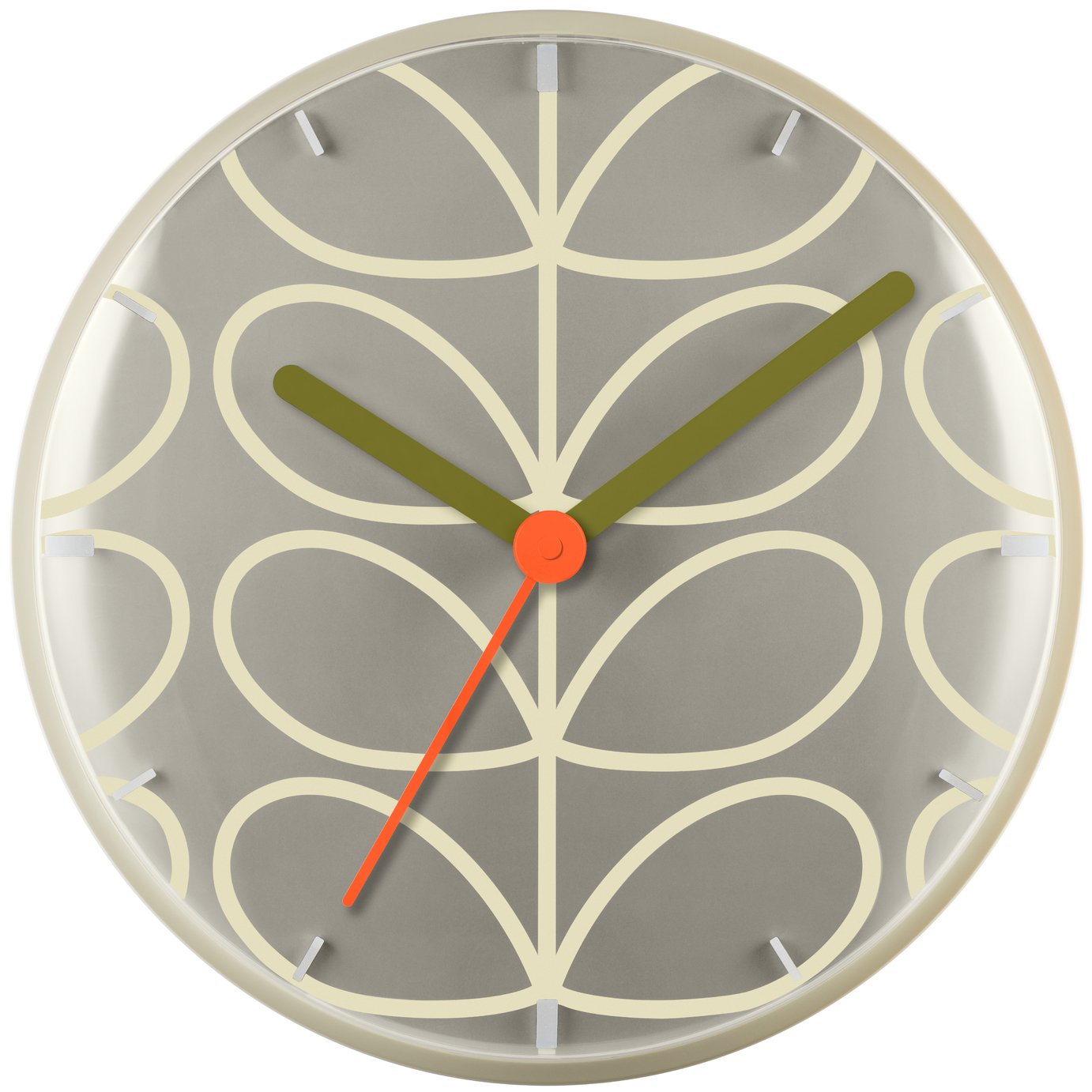 Orla Kiely Wall Clock - Cream & Grey