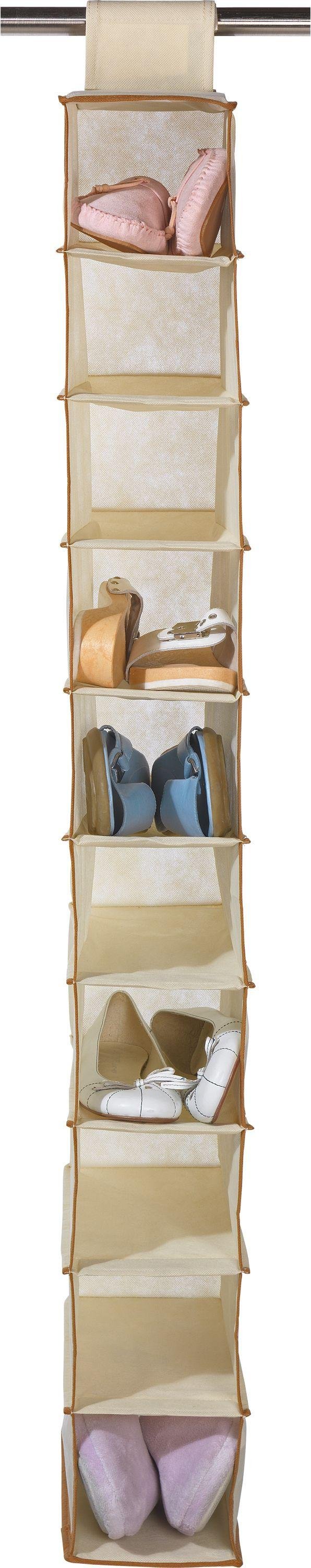 Argos Home 10 Pocket Hanging Canvas Shoe Storage Cream 9104866