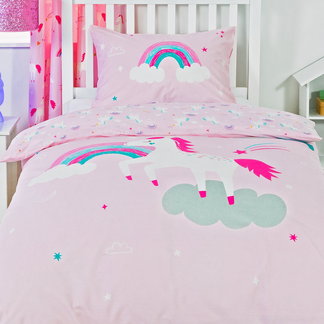 Argos Home Unicorn Bedding Set - Single