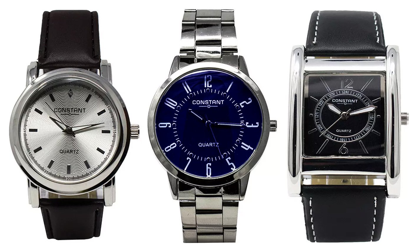 Constant Quartz Men's Set of 3 Analogue Watches