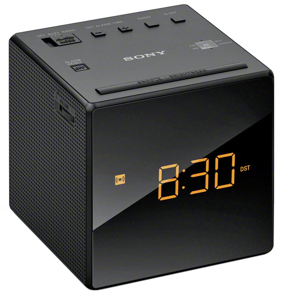 Sony ICF-C1B Cube FM/AM Clock Radio with LED Alarm - Black