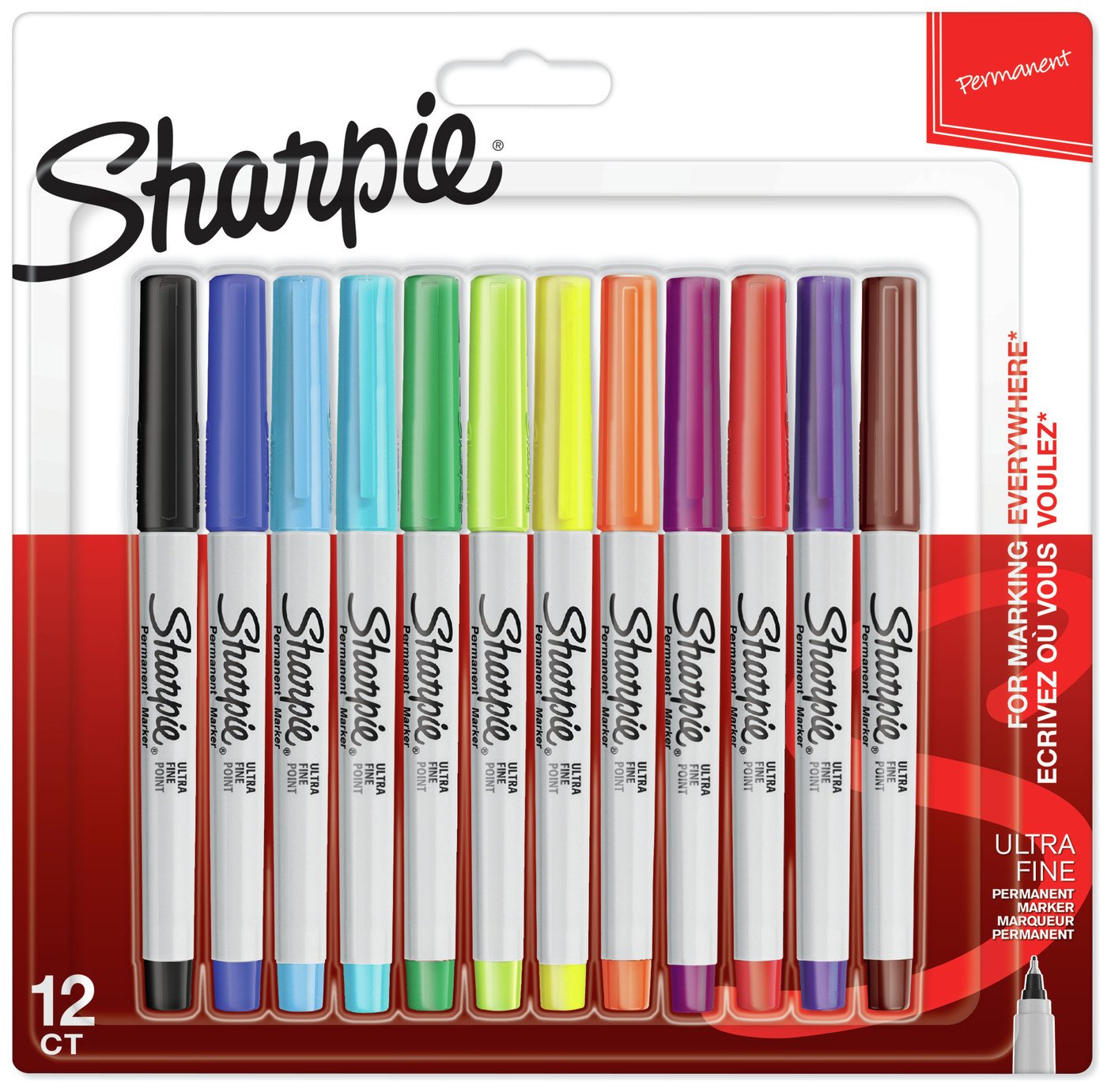 Sharpie Ultra Fine Assorted Permanent Markers - 12 Pack