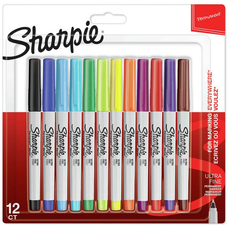Sharpie Ultra Fine Assorted Permanent Markers - 12 Pack 0