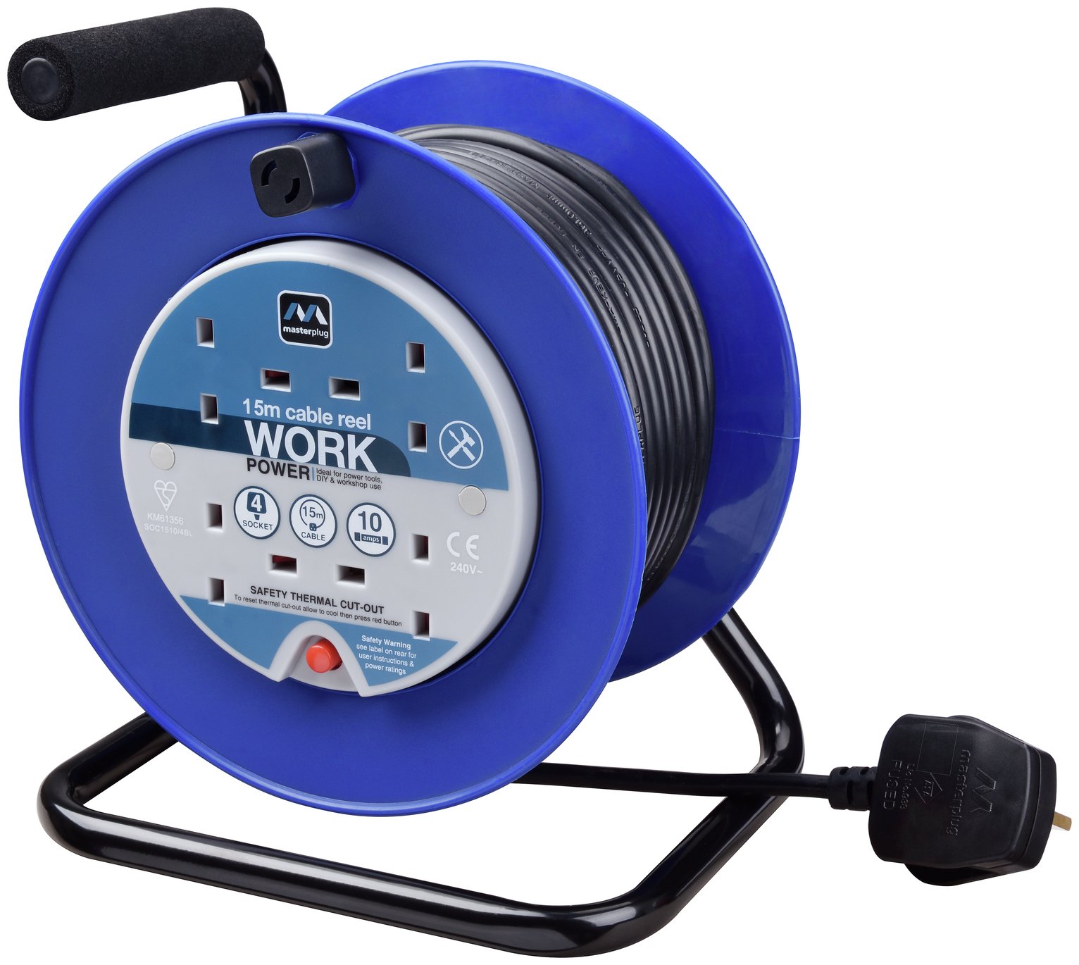 Masterplug 4 Socket Cable Reel - 15m