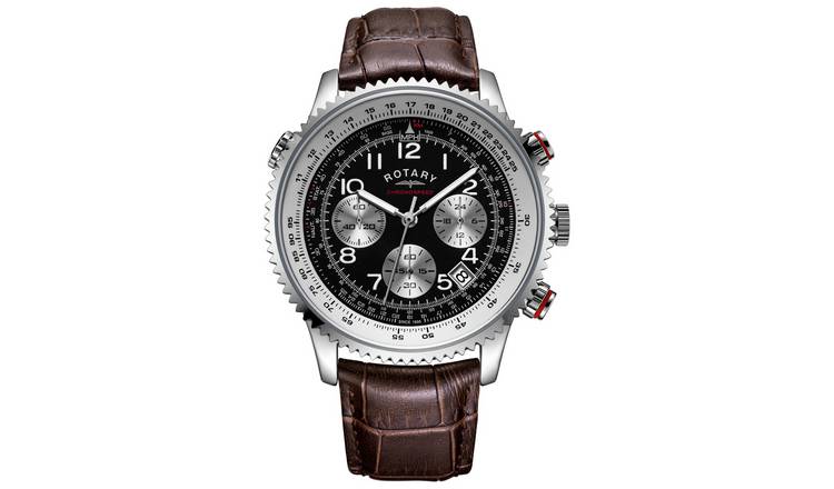 Argos mens leather online strap watches