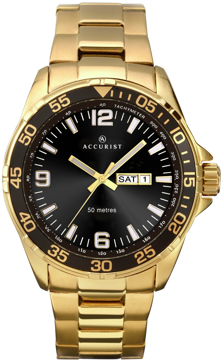 Accurist Men's Gold Plated Stainless Steel Bracelet Watch