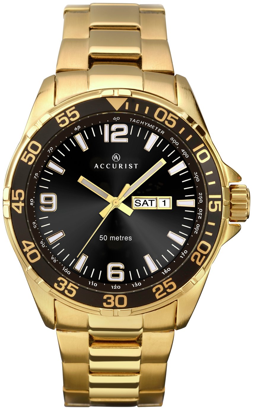 Accurist men's hotsell gold plated watch