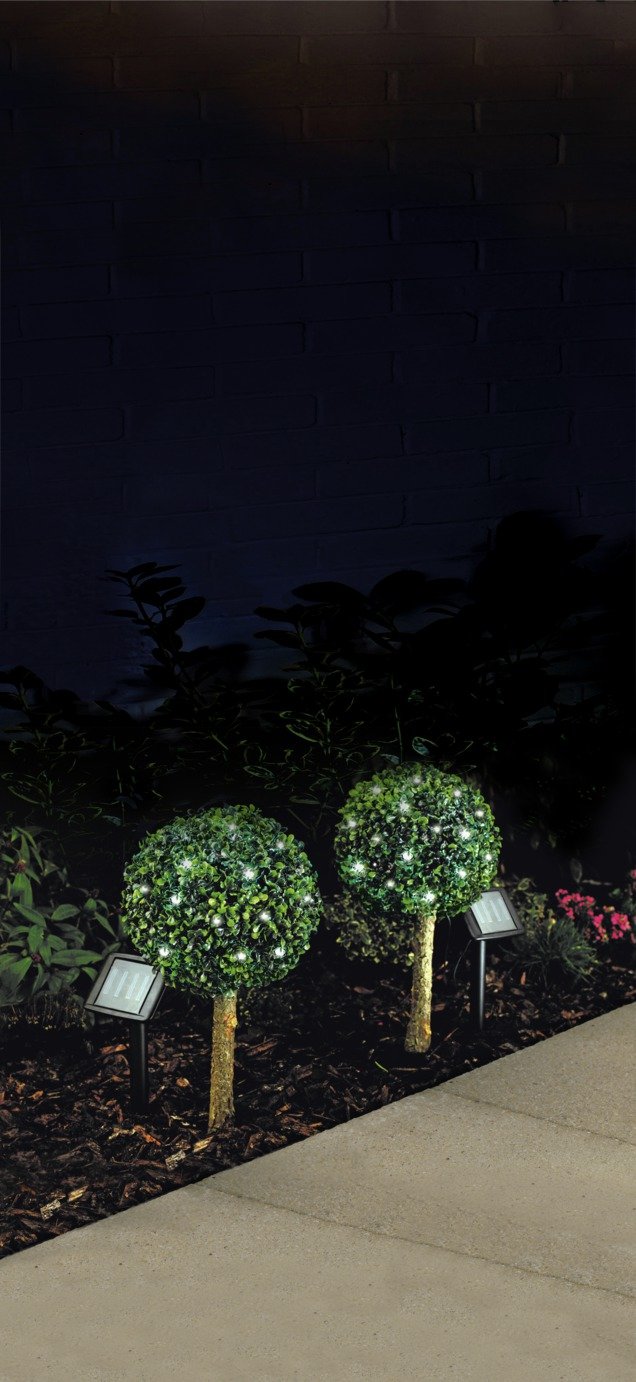 Argos Home Set of 2 Solar Bay Tree Lights - White