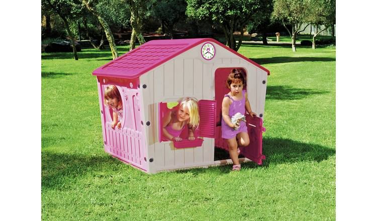 Pink wooden cheap wendy house