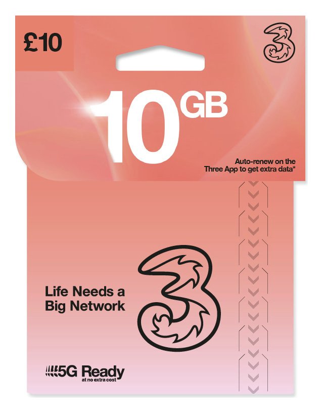 Three 5GB New Pay As You Go SIM Card Review
