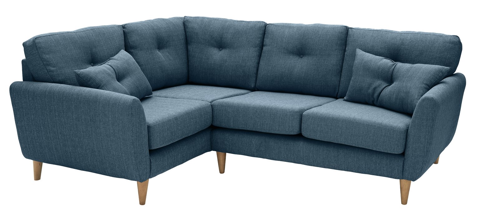 Argos Home Kari Left Corner Fabric Sofa - Blue
