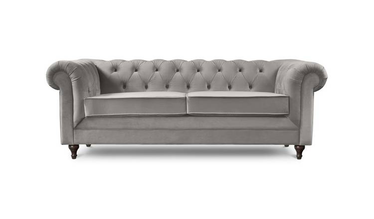 Light grey store velvet sofa