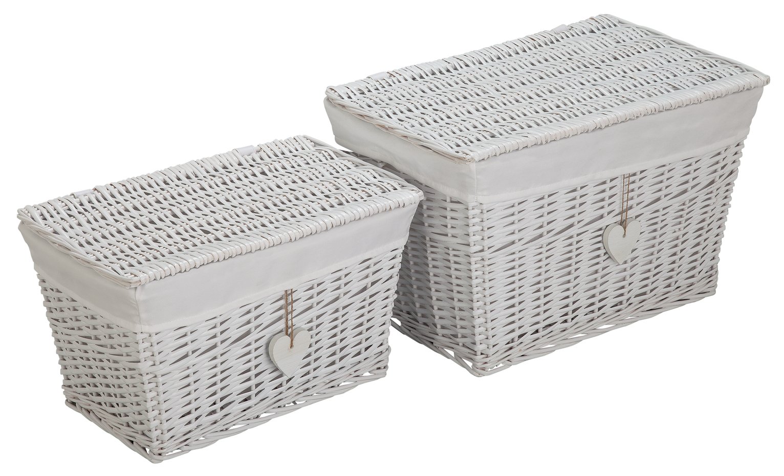 Argos Home Set of 2 White Willow Baskets