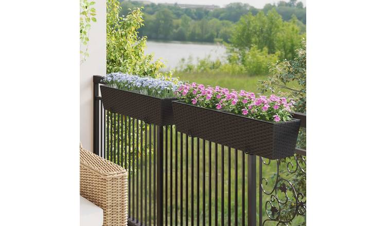 Walplus Pack of 2 Metal Garden Planter - 80 x 17 x 17 cm