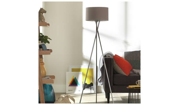 Black and chrome tripod deals floor lamp