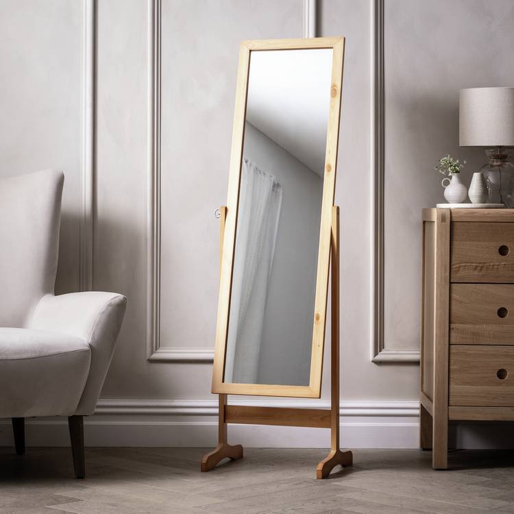 Argos Home Oak Free Standing Cheval Mirror - 146x41cm 0