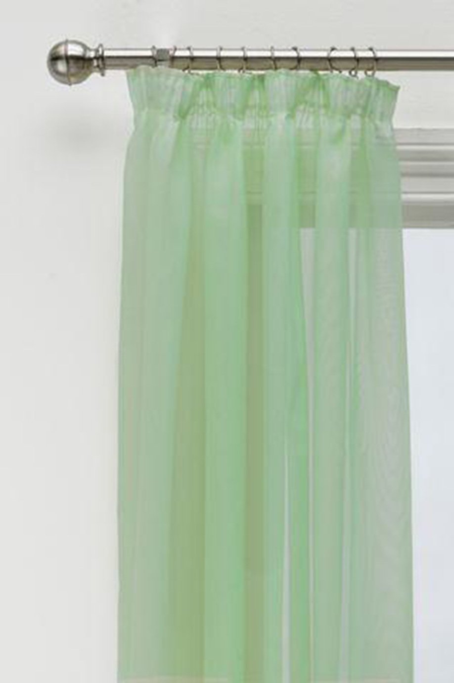 Argos Home Unlined Voile Panels - 152x228cm - Soft Green