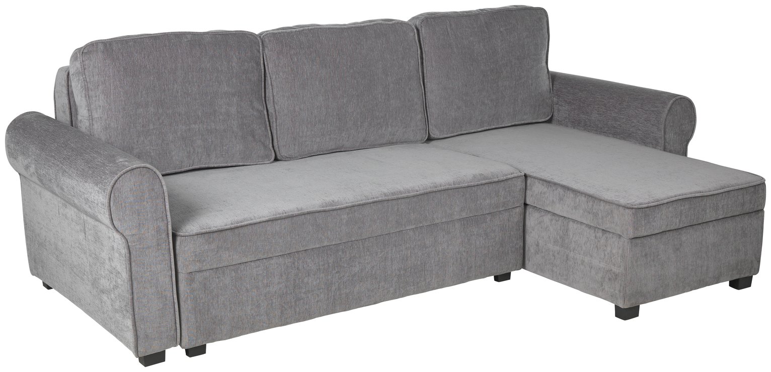 Argos Home Addie Corner Fabric Clic Clac Sofa Bed Grey (9135268