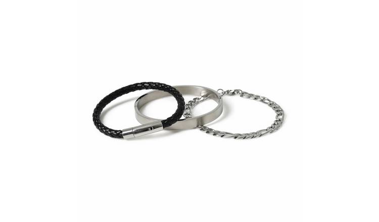 Uncommon Souls Silver Tone Mixed Wristwear Bracelet Set
