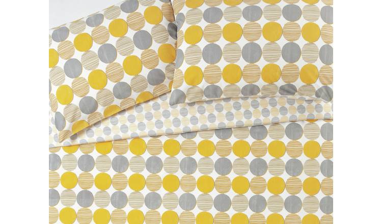 Buy Argos Home Mustard And Grey Circles Bedding Set Double