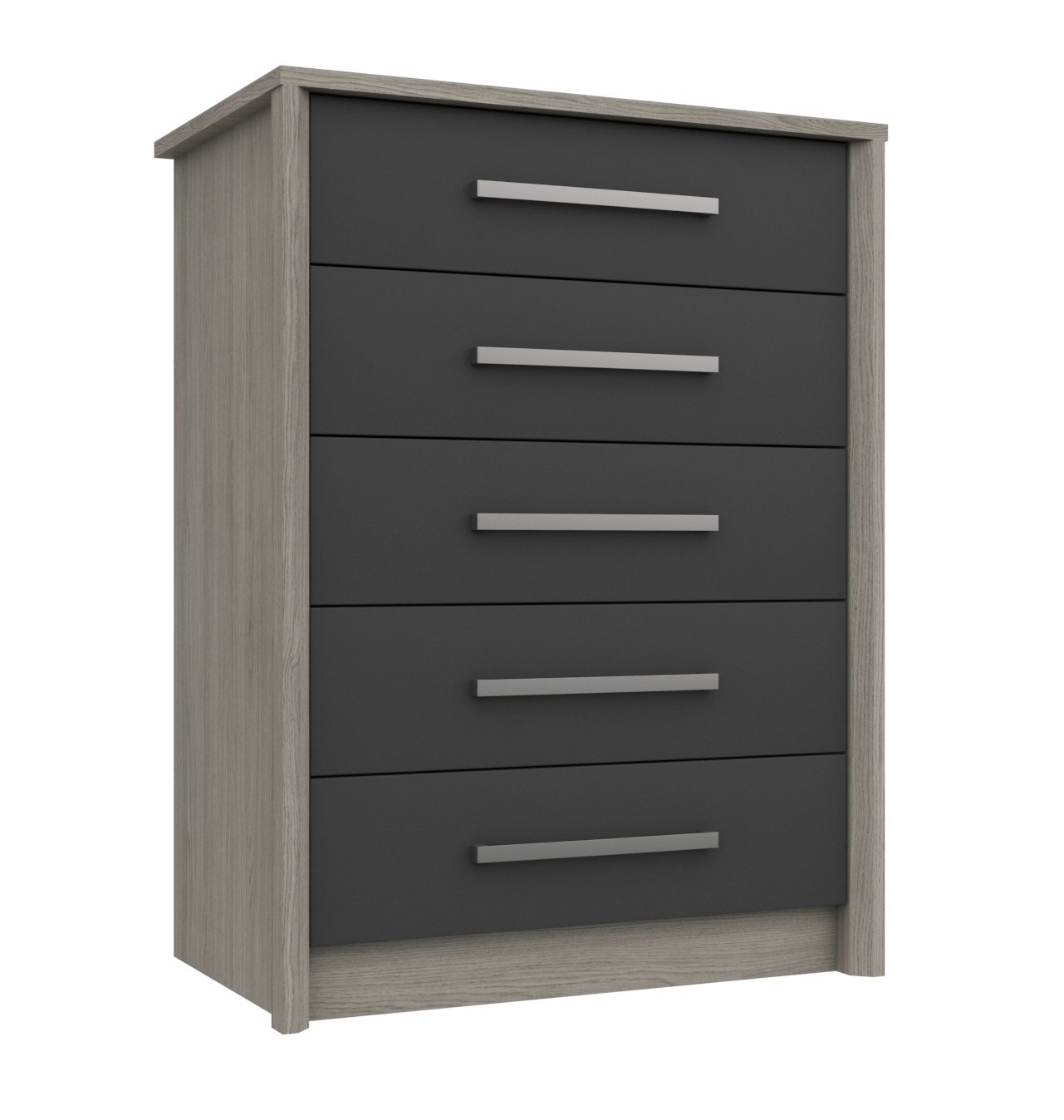 Grasmere 5 Drawer Chest - Dark Grey